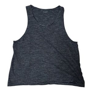 ALL SAINTS - Men’s Black/ Grey Striped Tank Top - XXL